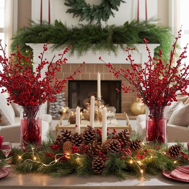 Red Berries, Fresh Winter Arrangements