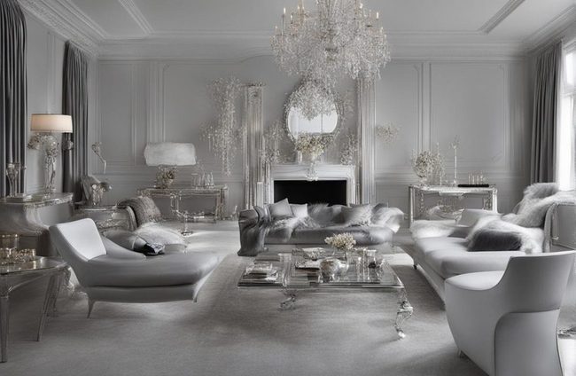 Silver-Framed Mirrors Brighten White Spaces