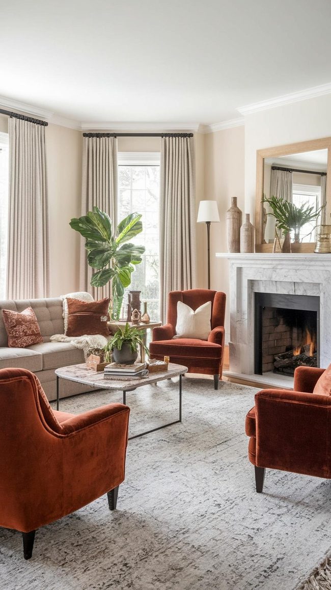 Velvet Sofas With Intimate Gathering Zones