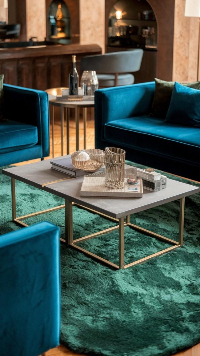 Blue Green Rooms With Mixed Textures