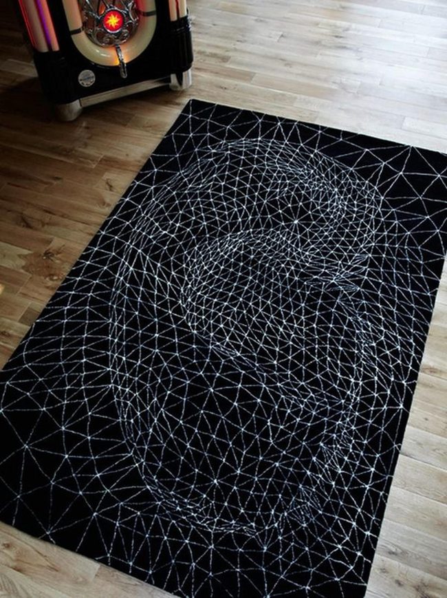 Black And White Geometric Floor Statement