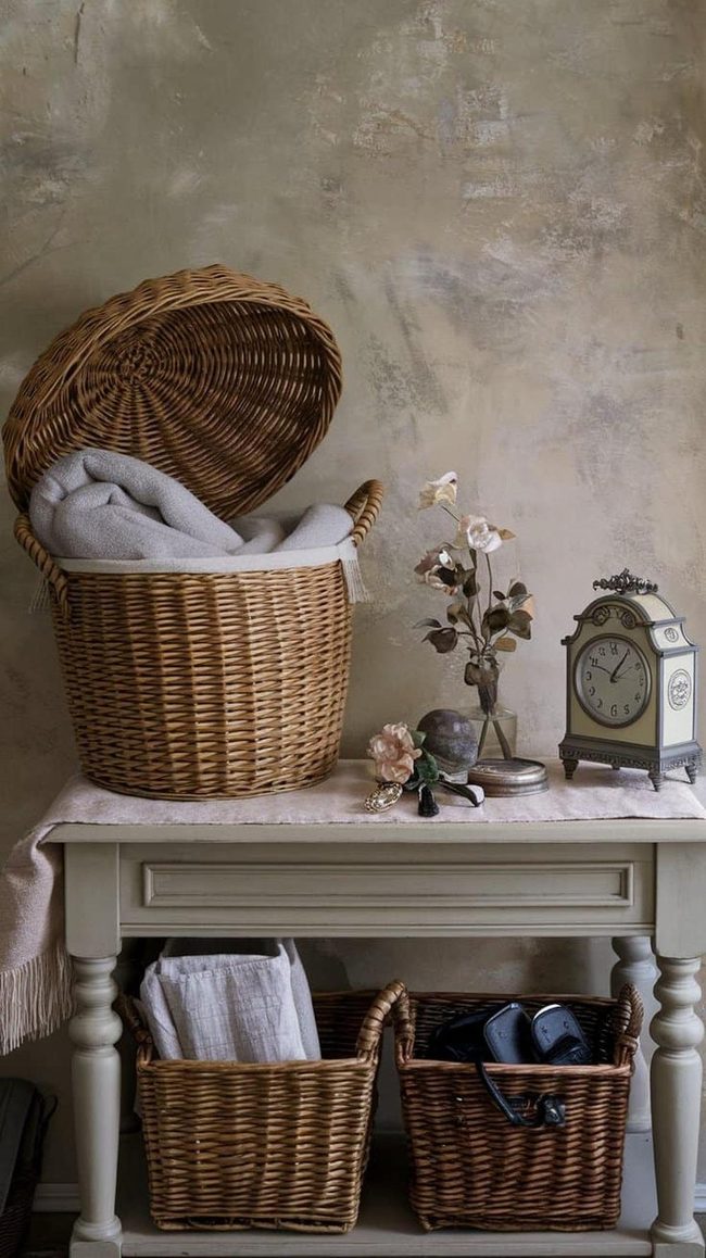 Woven Rattan Storage Warmth
