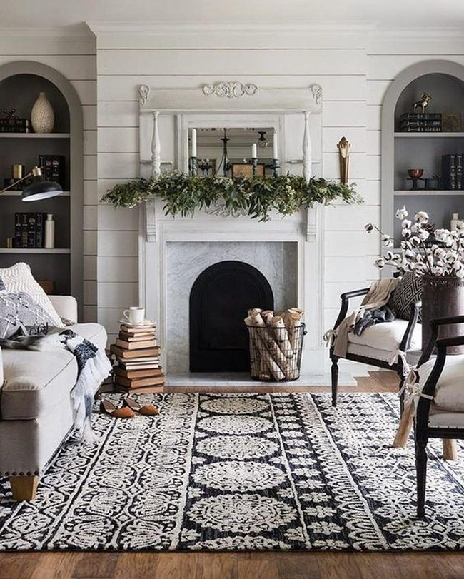 Black And White Patterned Rug Foundation