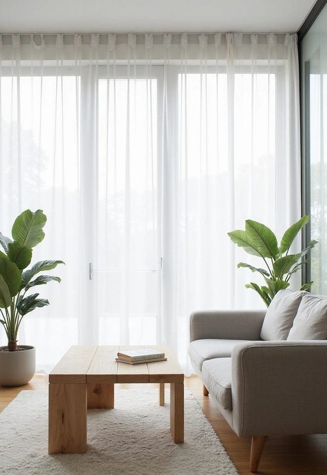 Sheer White Curtains With Blackout Layers