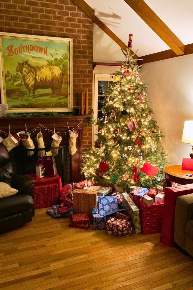 Exposed Rustic Timber Beams, Golden Firelight