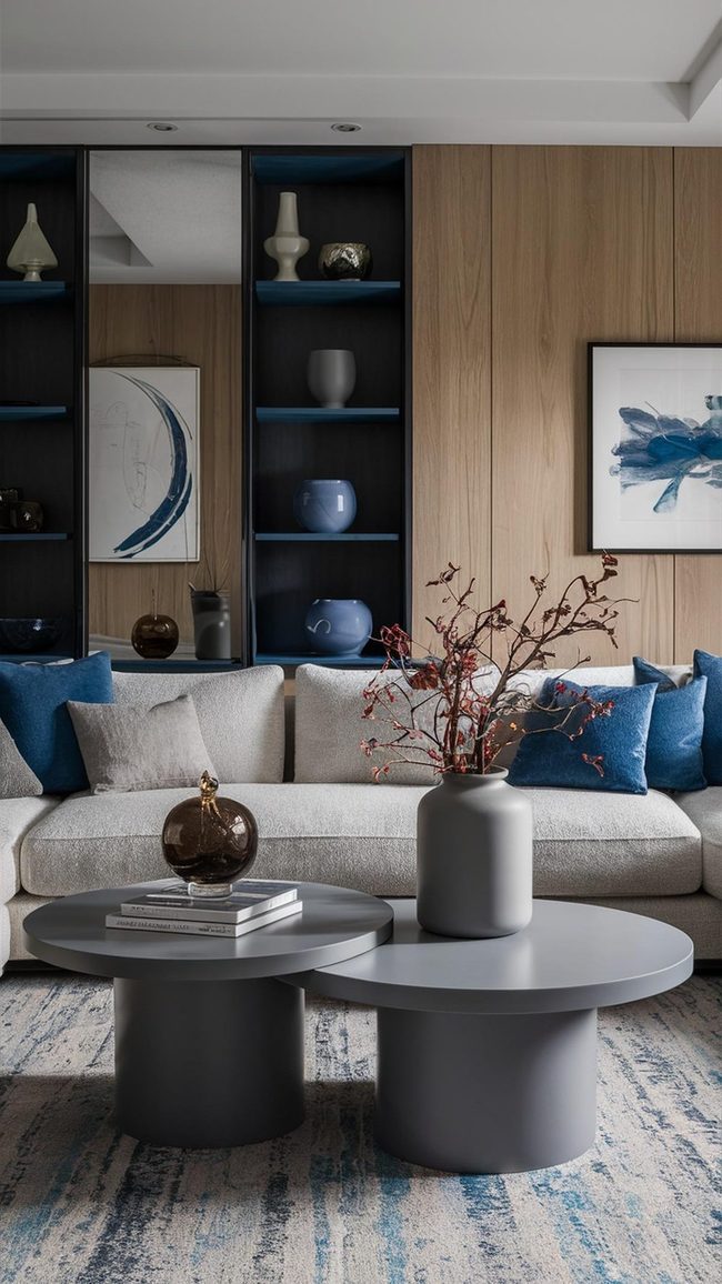Soft Gray and Blue Vessel Collection