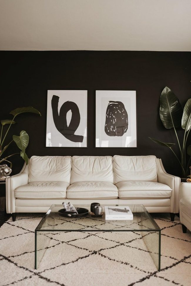 Black Wall Minimalist Art Statement