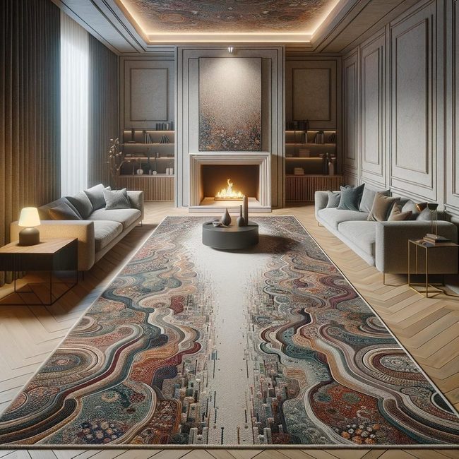Gray Geometric Floor Statement