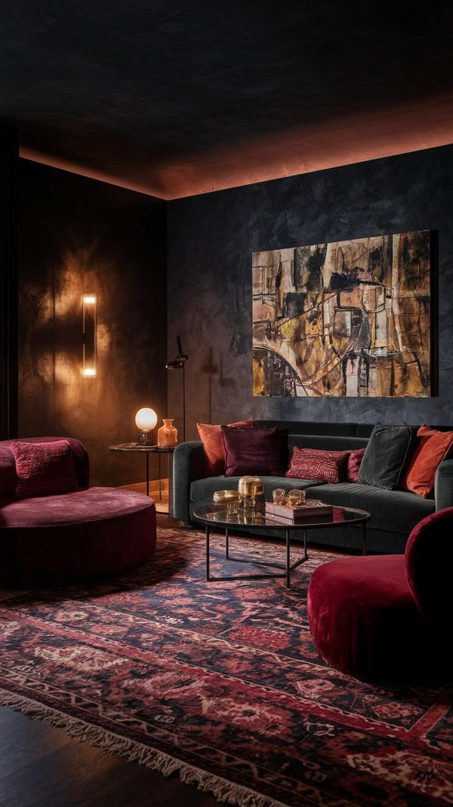 Jewel Tone Walls With Layered Depth