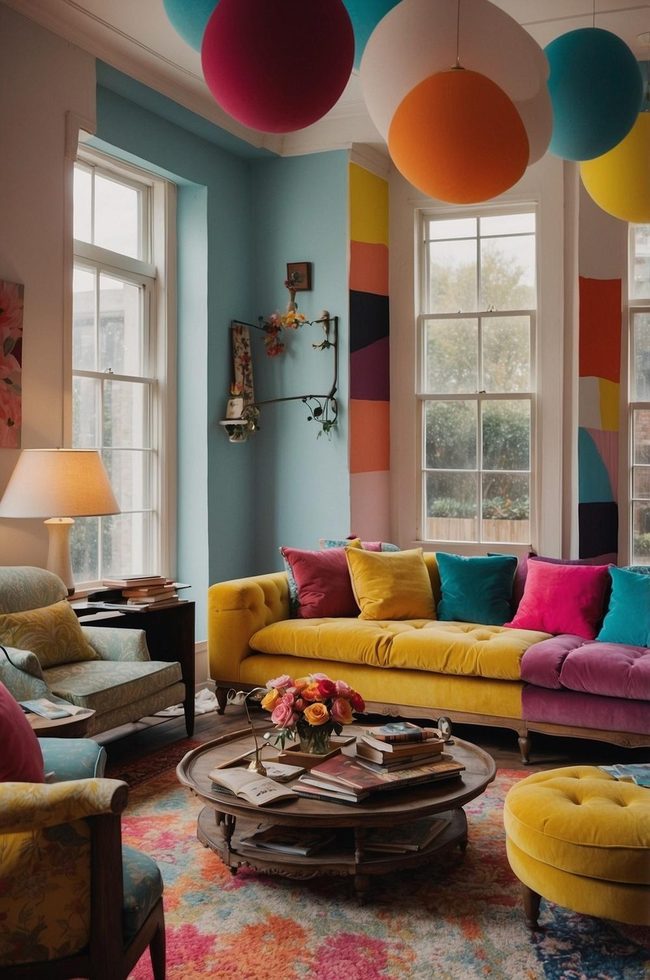 Multicolored Pillows Layer Living Rooms