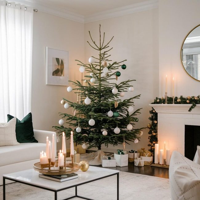 White and Green Christmas Minimalism