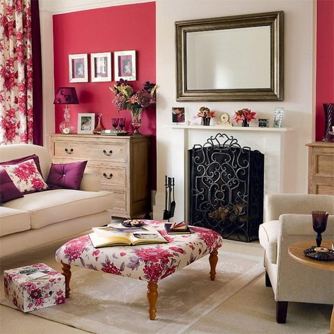 Floral Ottoman Anchors Pink Palette