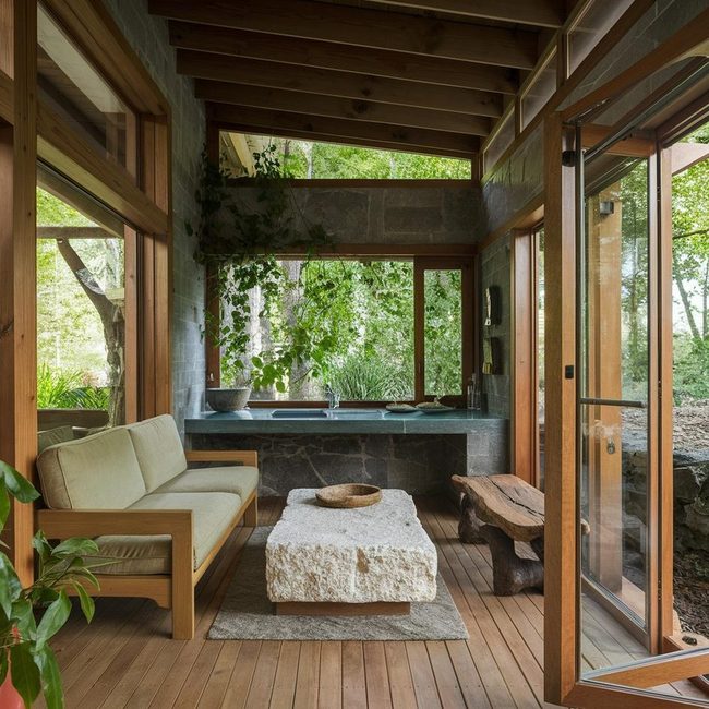 Natural Oak Stone Living Space