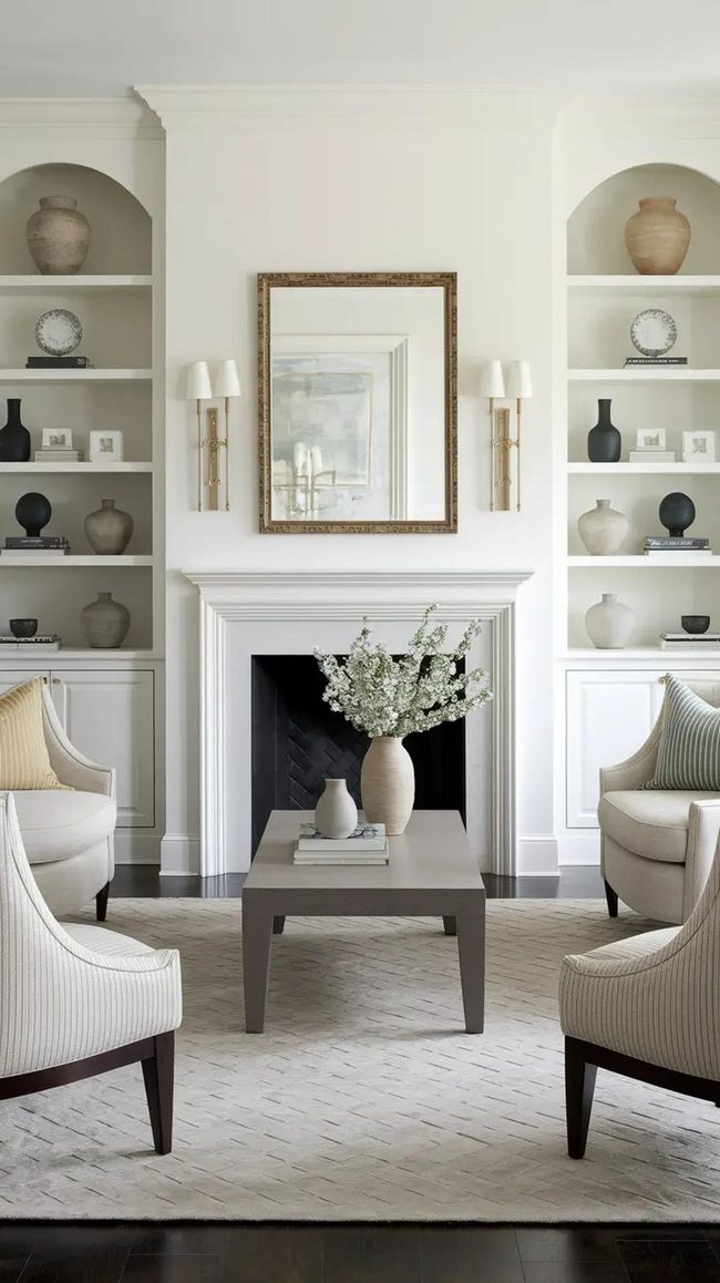 Matching Shelves Frame Perfect Balance