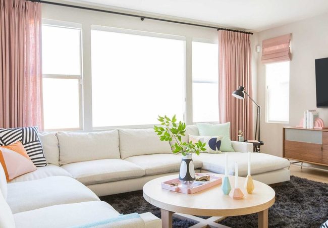Soft Pink Statement Drapes