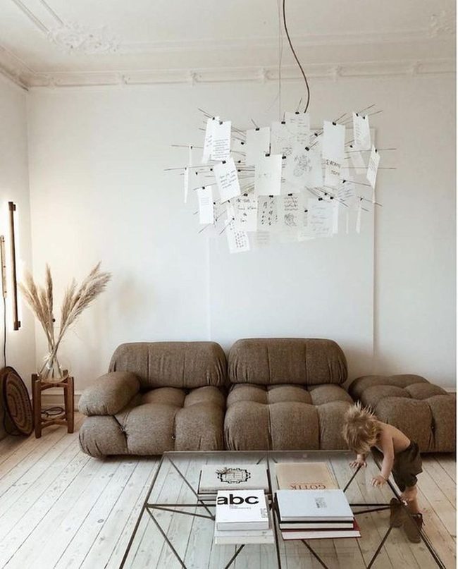 Plush Brown Couch Living Space