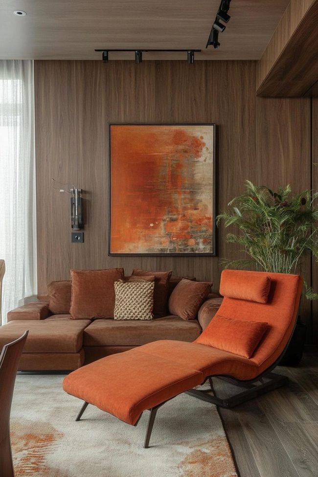 Burnt Orange Meets Rich Oak Grain