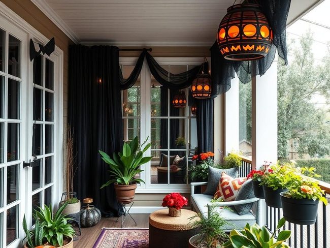 Black Curtains With Halloween Silhouettes