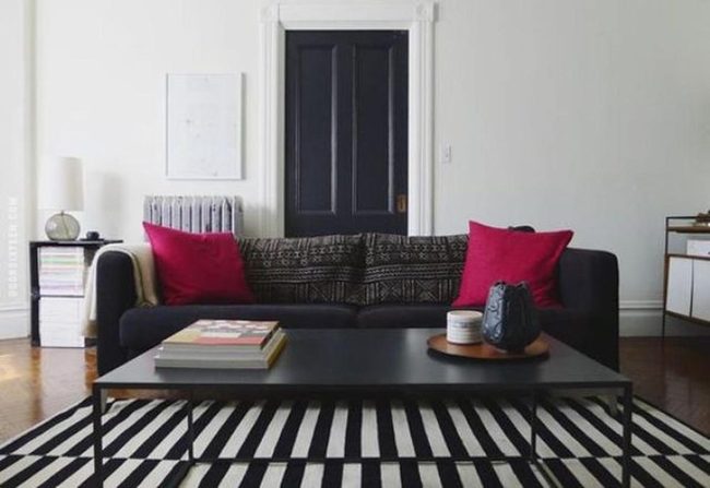 Black White Red Living Room