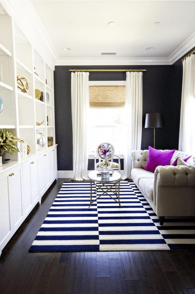 Dark Walls, White Curtains, Purple Drama