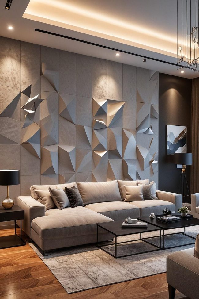Dimensional Stone Walls with Led Light