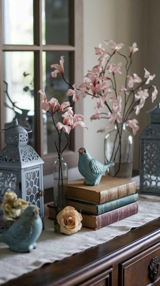 Winged Creatures and Ceramic Flowers
