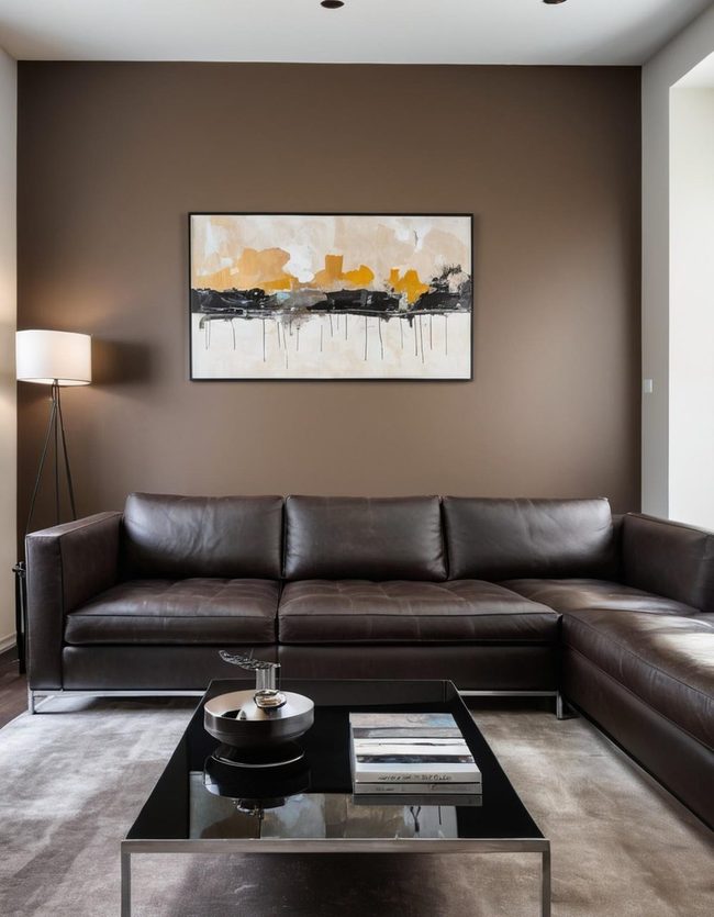 Elegant Chromelic Decor for Brown Walls