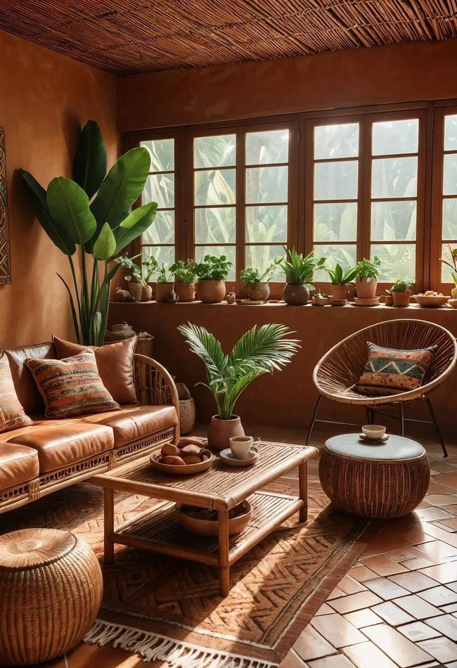 Raw Walnut Rattan Brown Texture