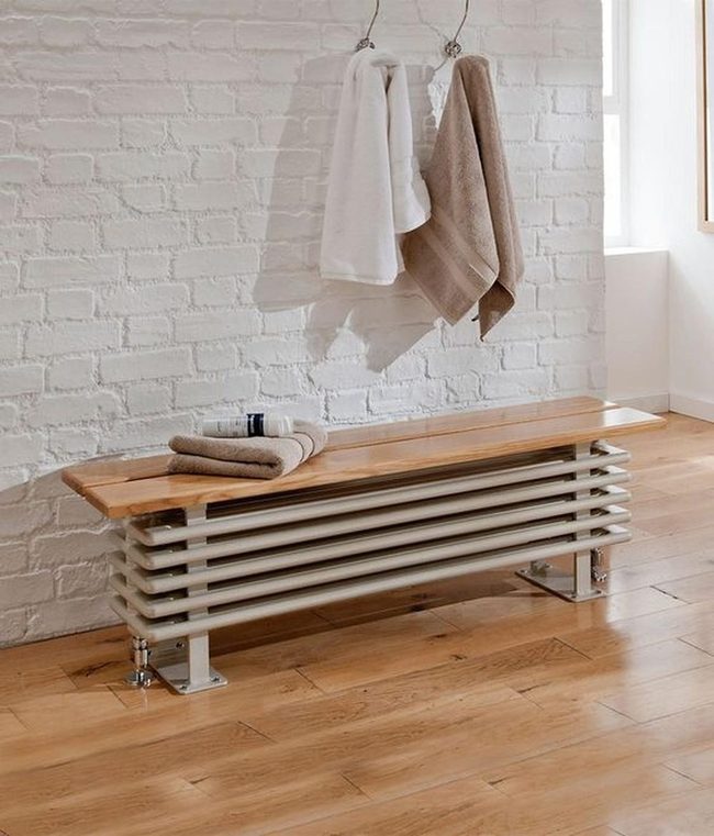 White Brick Industrial Bathroom