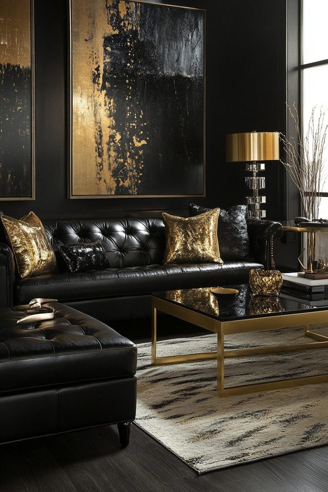 Black Gold Contemporary Living Seating