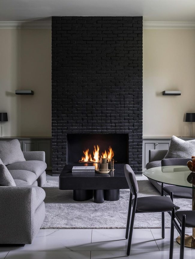 Fireplace Stone Centerpiece Parlor