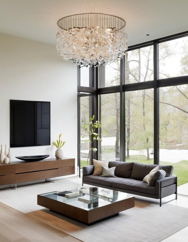 Radiant Timber and Steel Minimalist Living