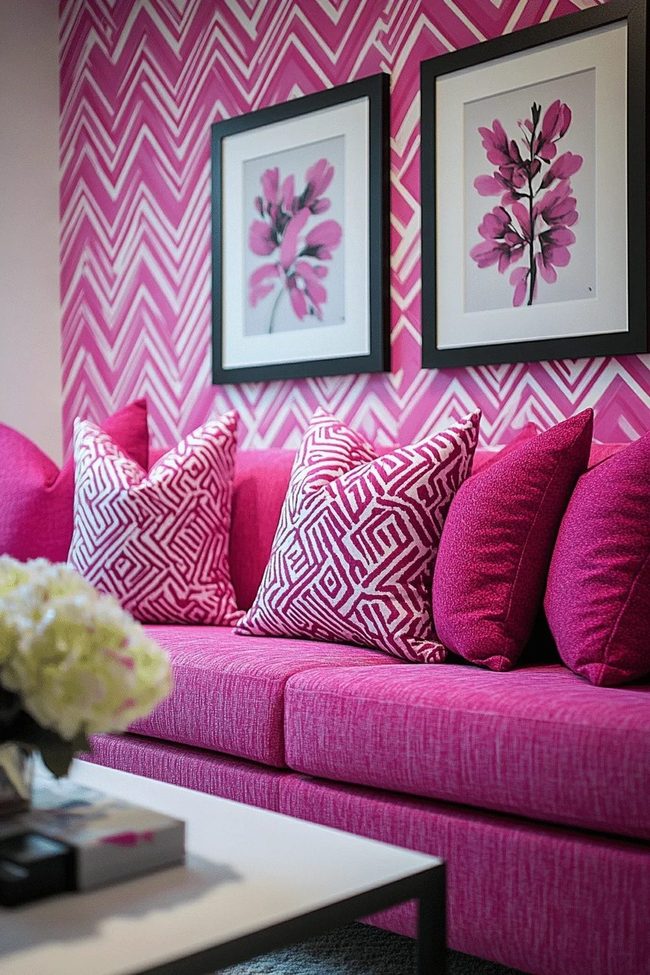 Pink Geometric Lines Pop