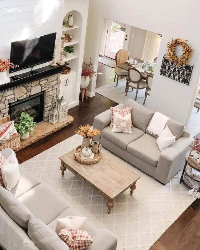 Greige Sofas With Exposed Brick