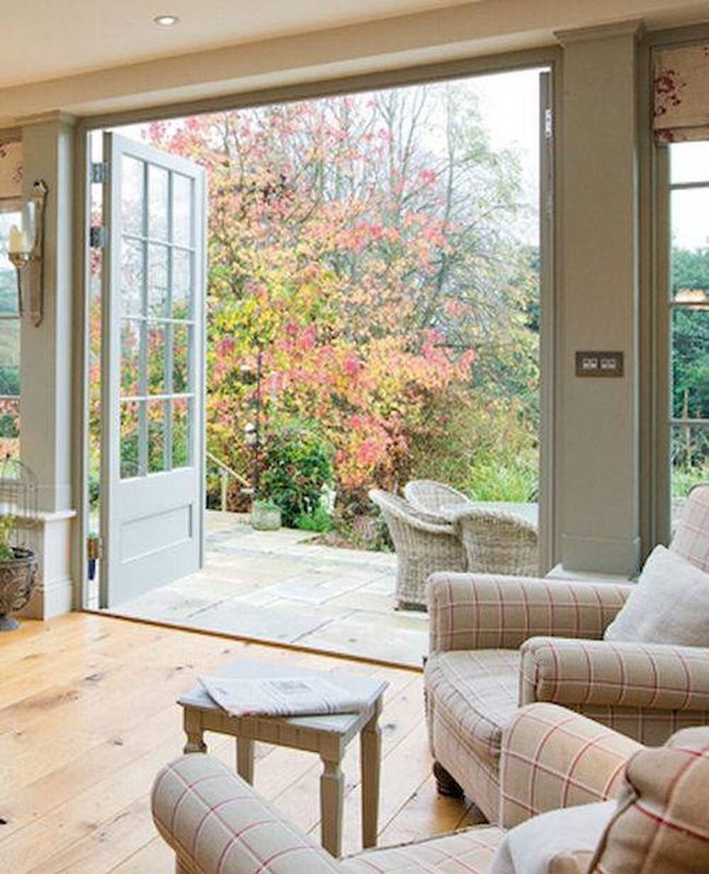 Glass Windows Frame Garden Panorama
