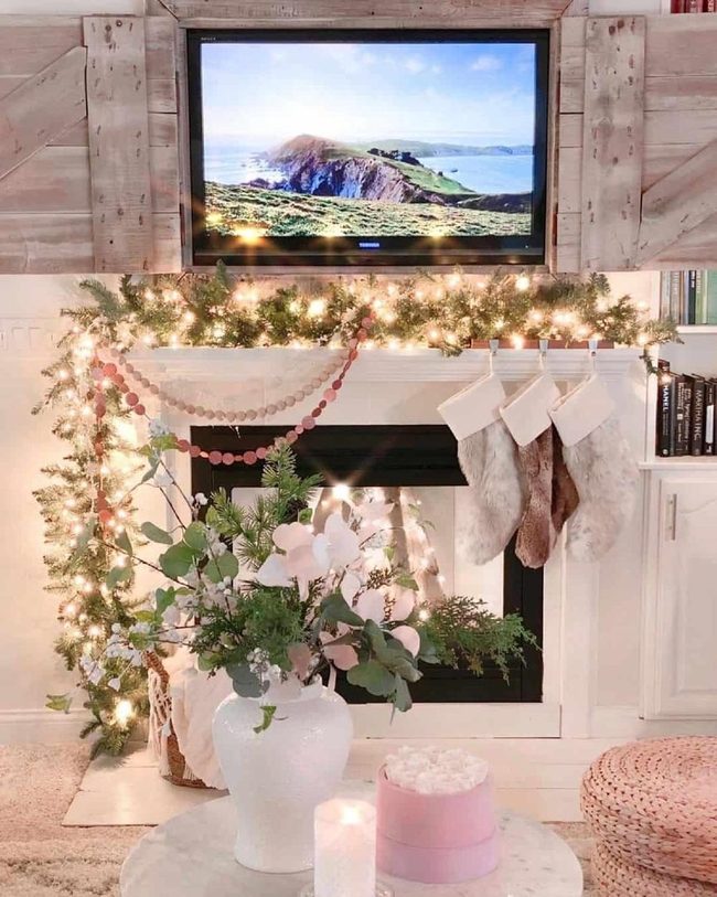 Fireplace Meets Wood And Green