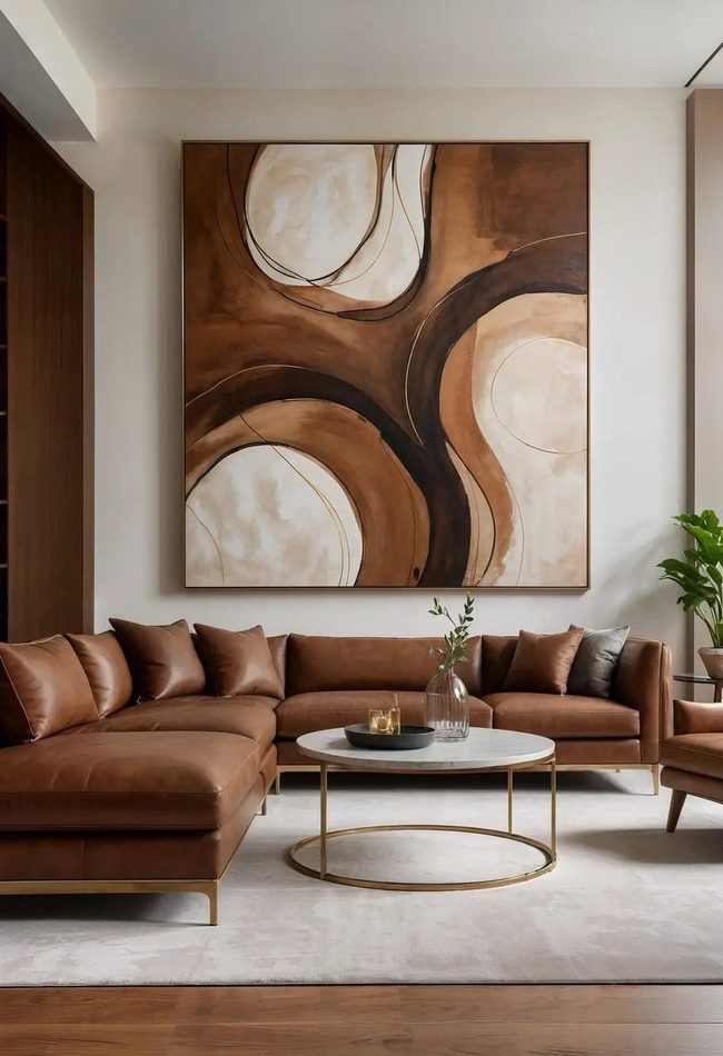 Brown Abstract Wall Art Anchors