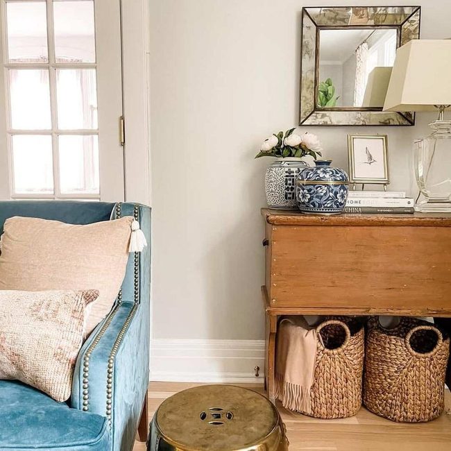 Deep Blue Studded Velvet Chair