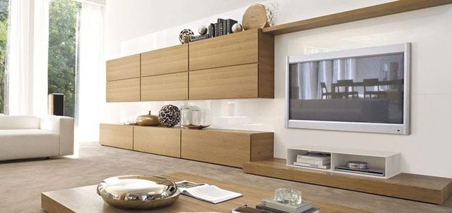 Light Wood Storage With Silver Accents