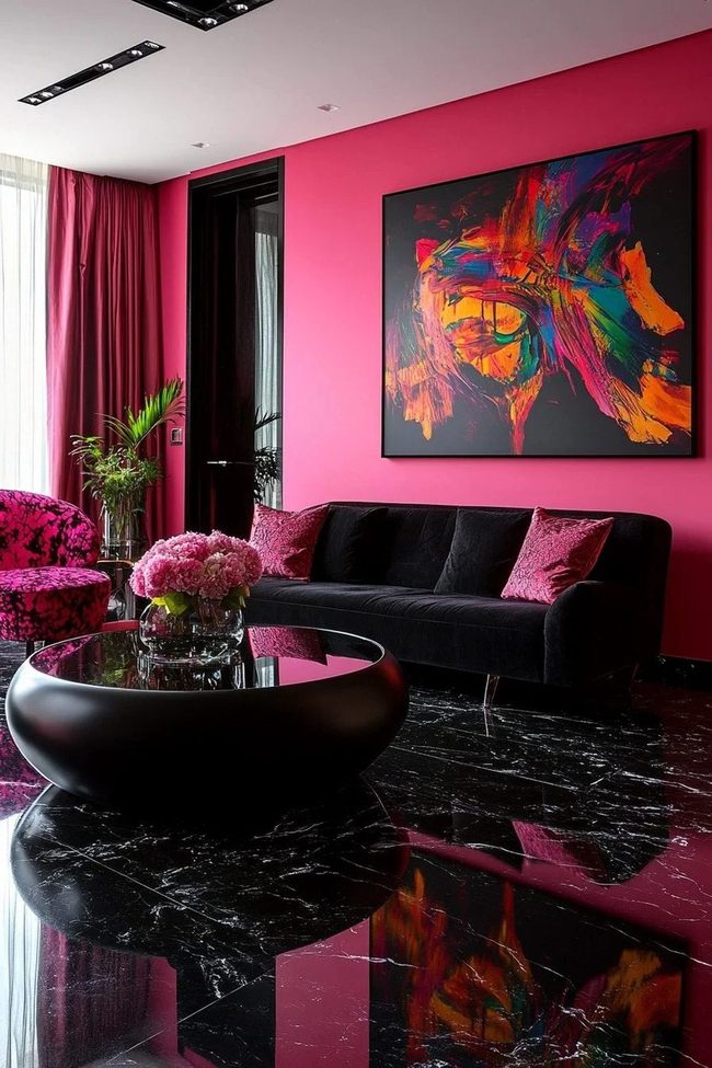 Hot Pink Walls, Black Marble Drama