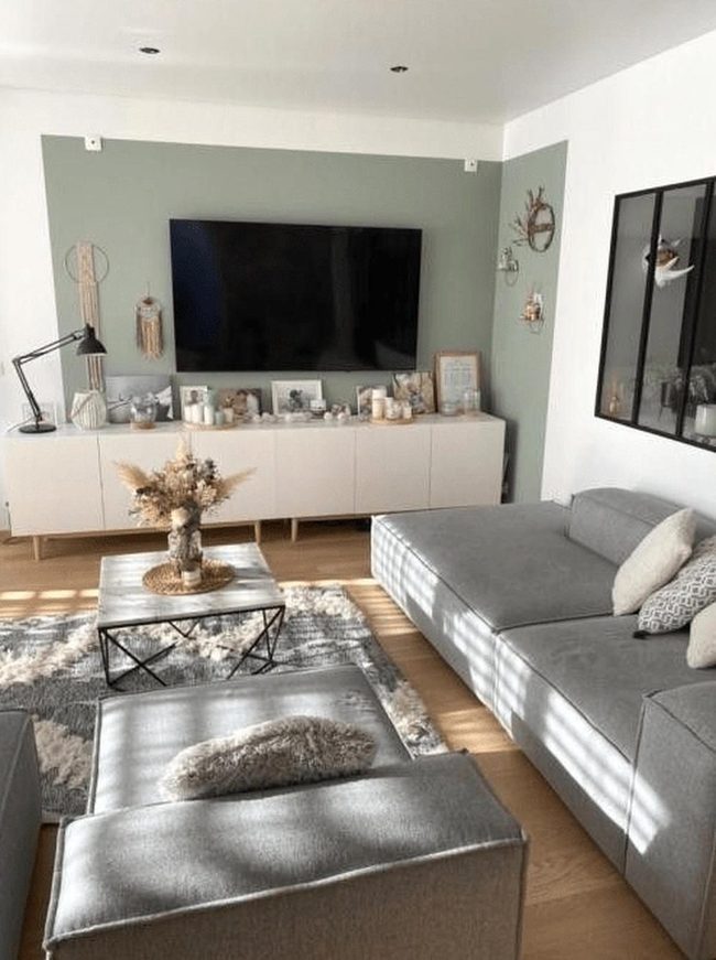 Grey And Green Modern Living