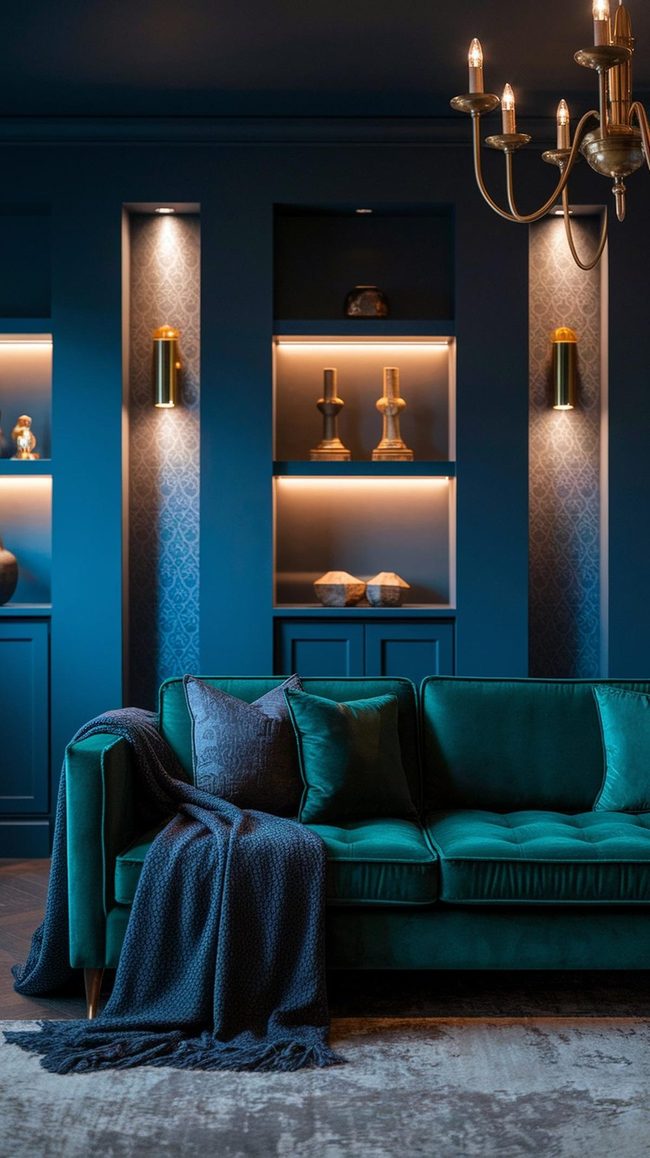 Deep Jewel Tones Living Room