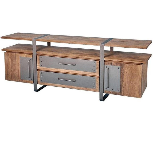 Warm Wood Storage With Industrial Accents