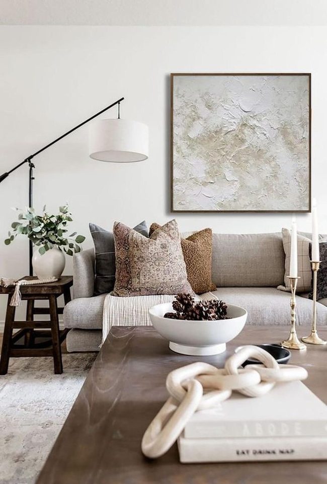 Gray Sofa With Nature Details