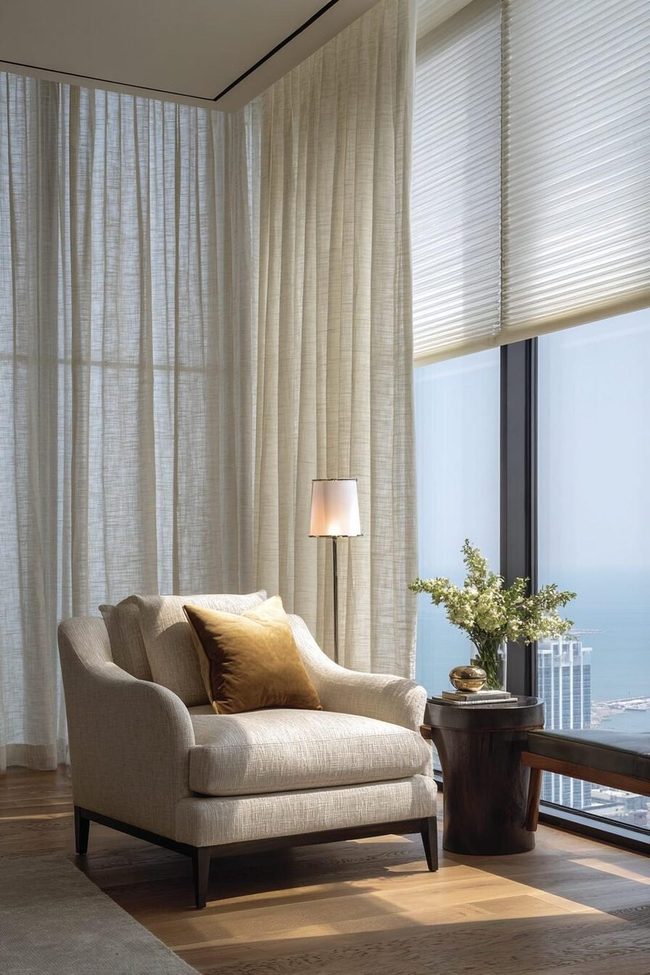 Thermal Curtains With Pleated Shades