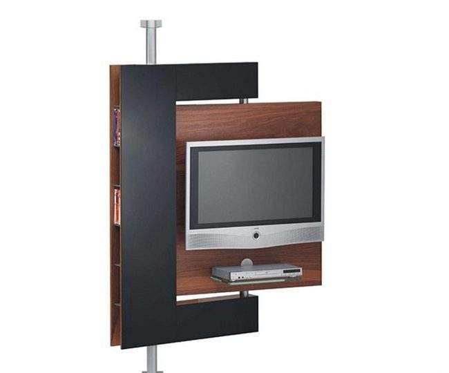 Black Frame Walnut Wood Shelving
