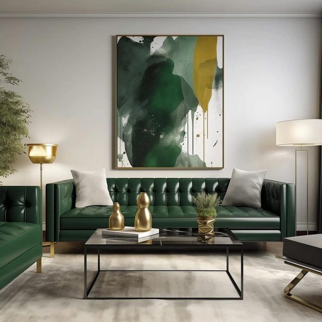 Dark Green Sofa Current Interior
