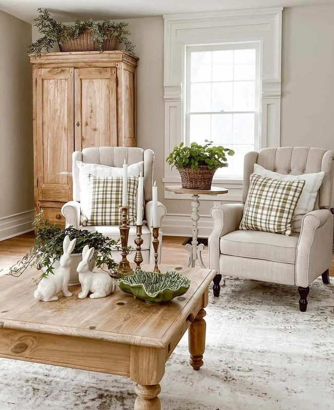 Green Plants Square Coffee Table