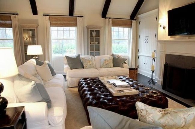 Exposed Beams Meet Blue Comfort