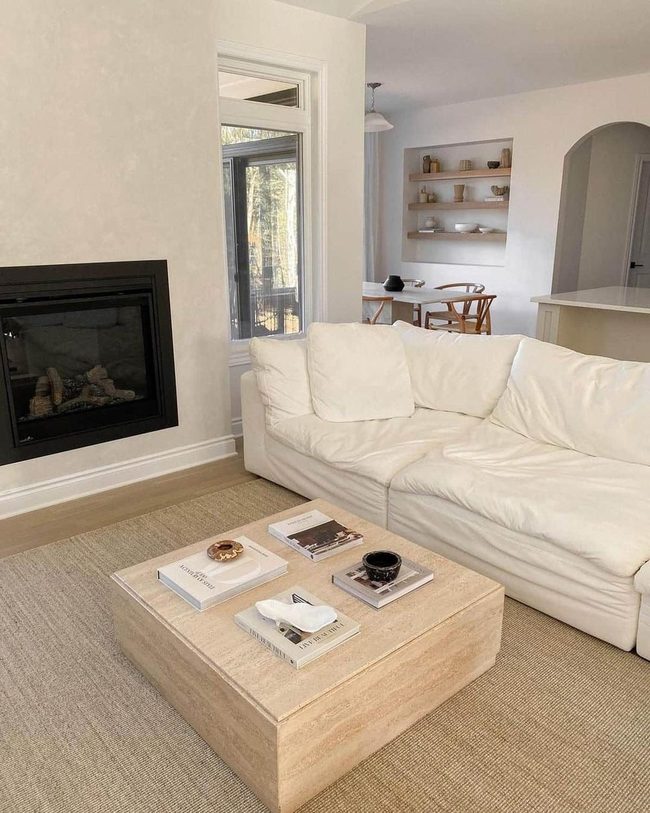 Modern Electric Fireplace, Sunlit Minimalism